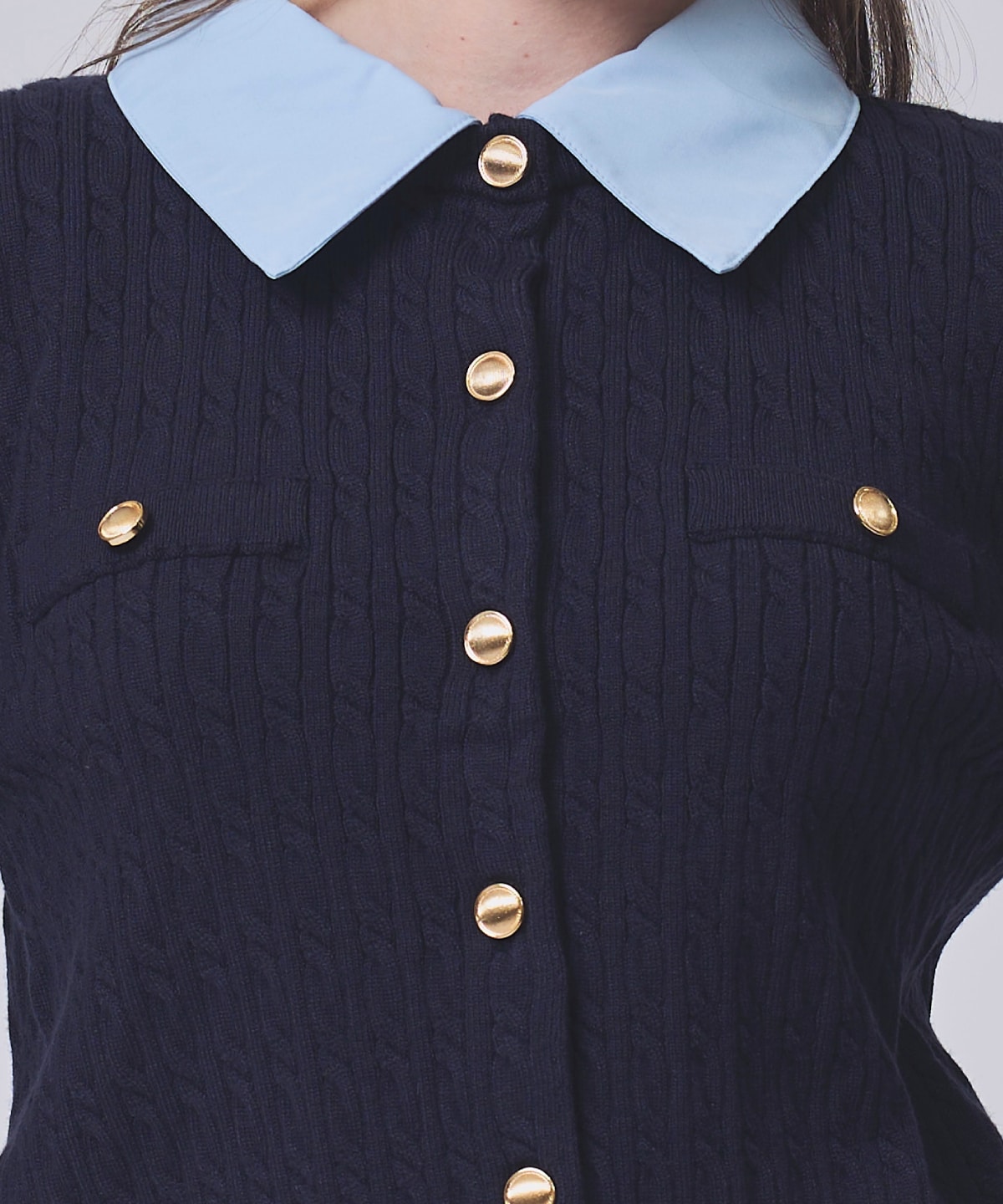 【NEW YEAR SPECIAL ITEM】レイヤードケーブルニットカーディガン