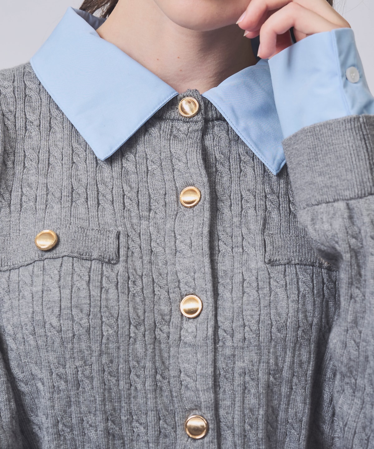 【NEW YEAR SPECIAL ITEM】レイヤードケーブルニットカーディガン