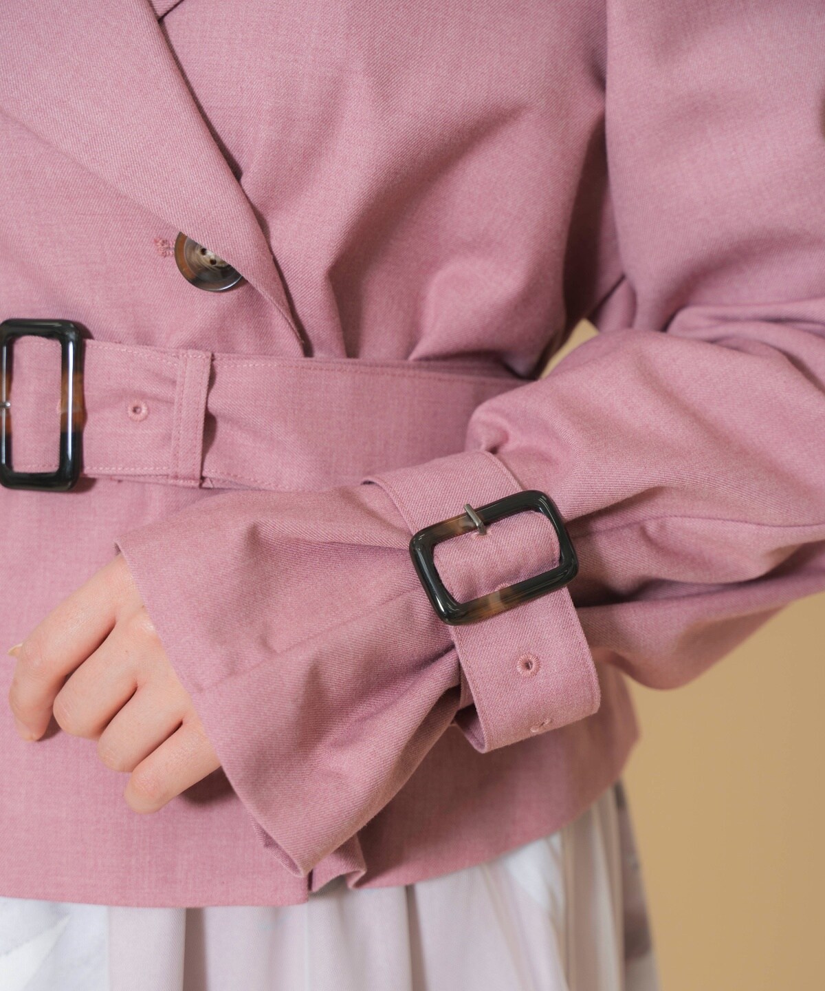 ギャザー袖ショートトレンチ