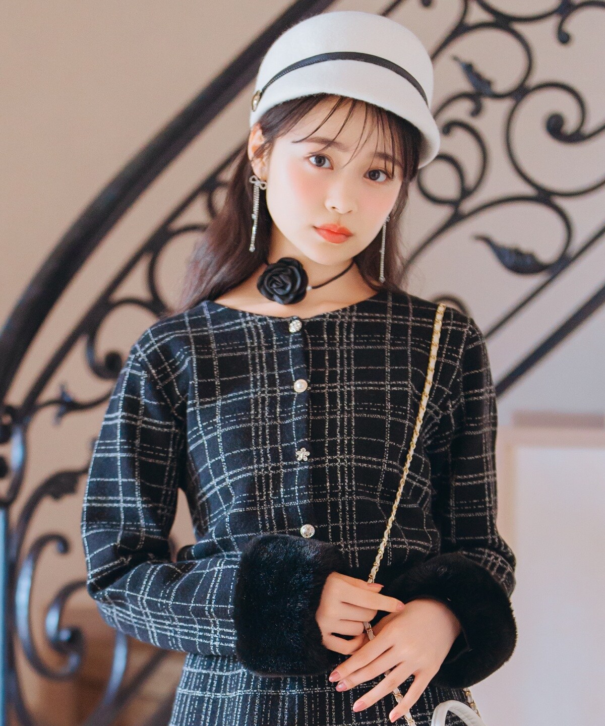 ベルト付きウールハット