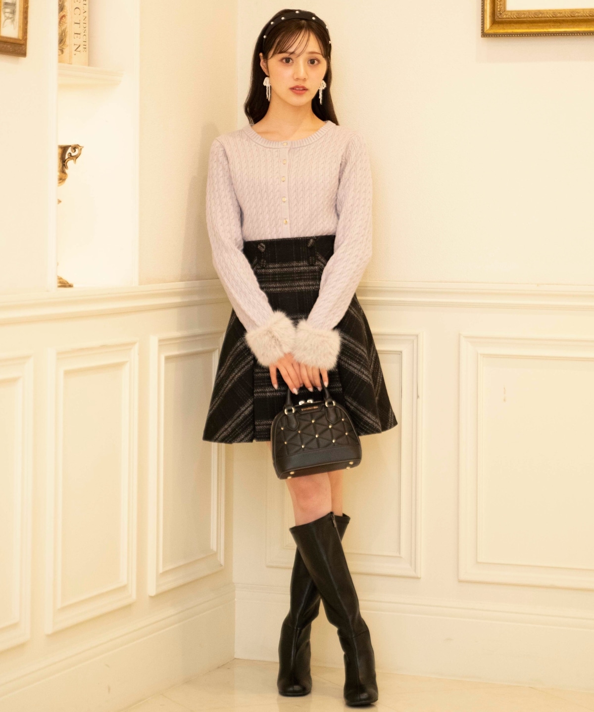 ウールライクチェックスカート