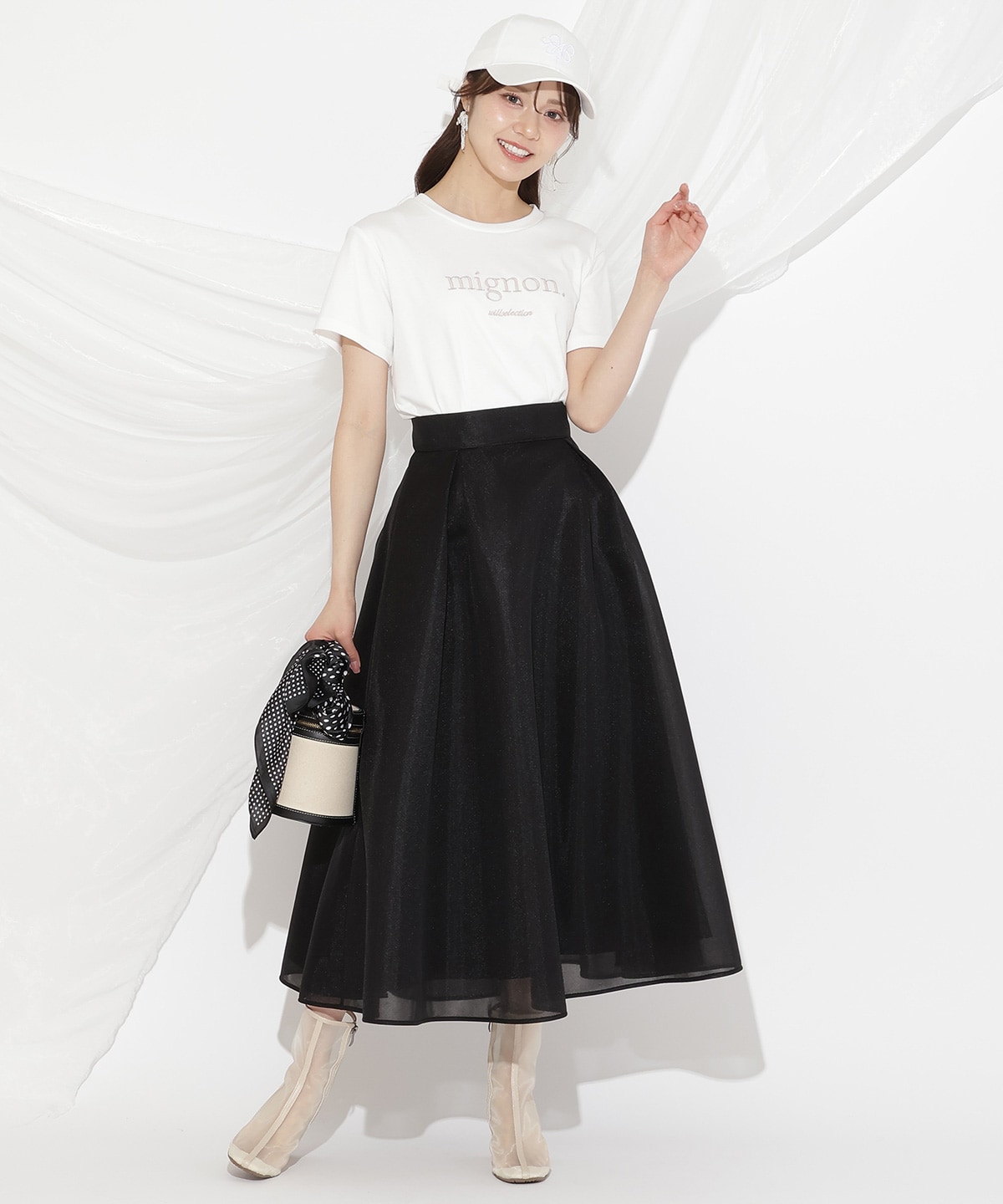 シアーダンボールフレアスカート