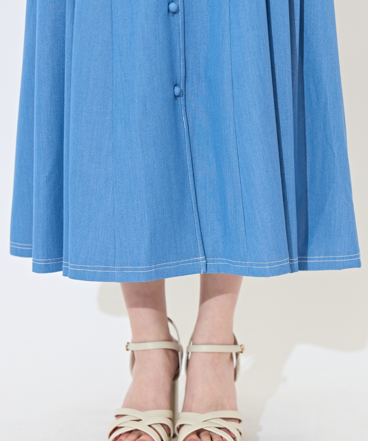 ラッフルリボンタイシャツワンピース