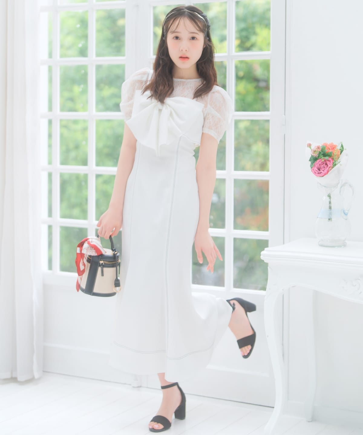 ドレープリボンマーメイドジャンスカ