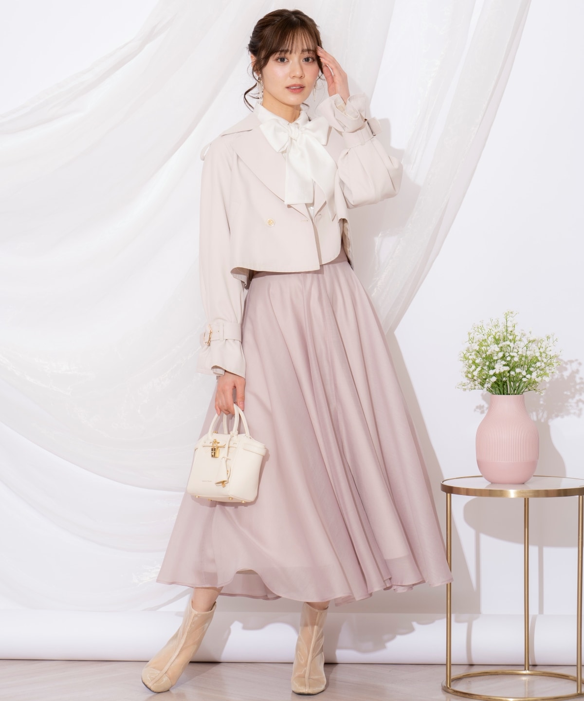 キャンディスリーブショートトレンチコート