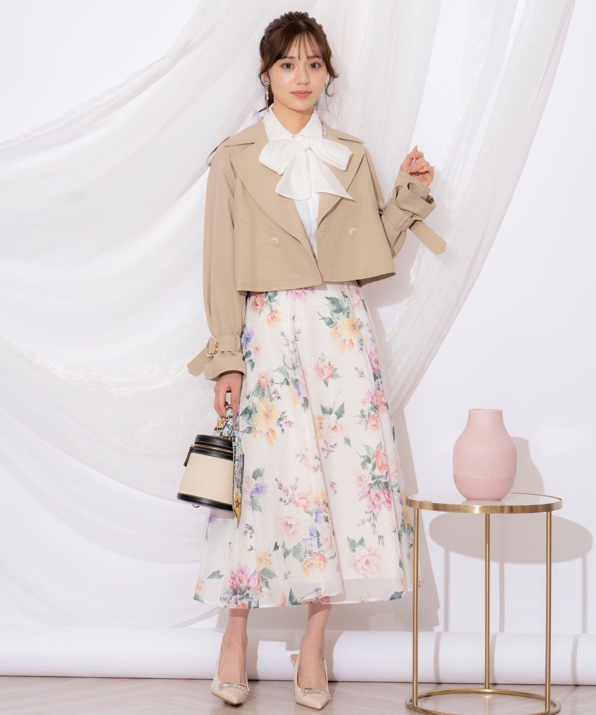 キャンディスリーブショートトレンチコート