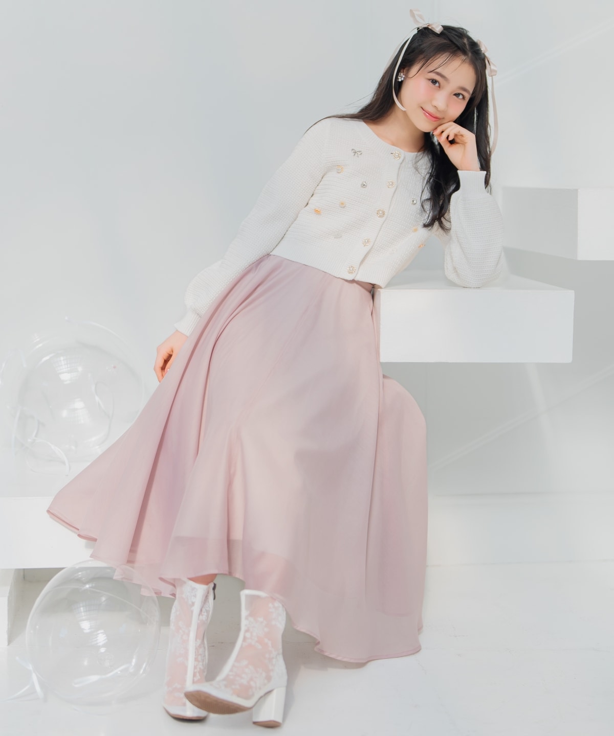 シャイニービジューカーディガン