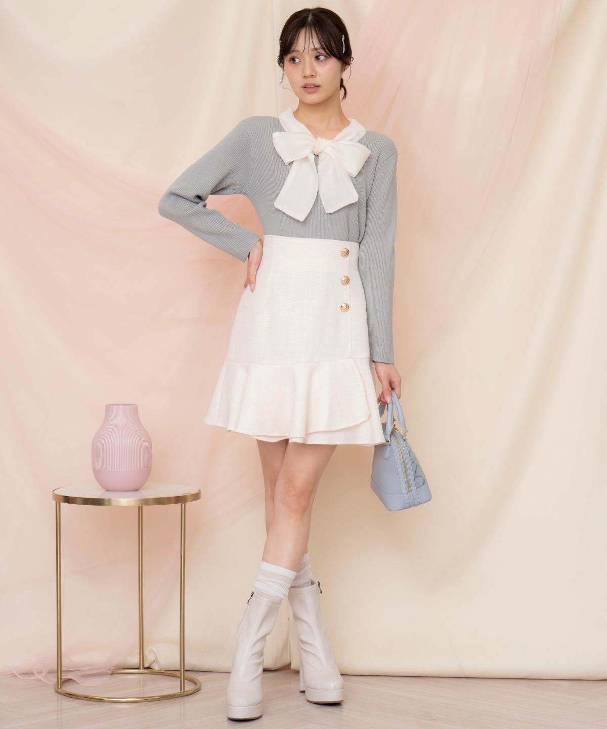 シアーリボンタイプルオーバー