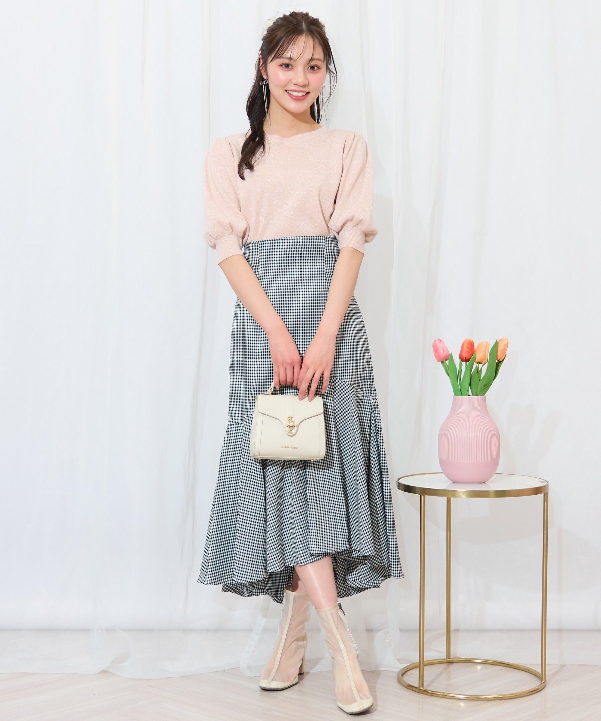 2WAYリボンラメニットプルオーバー