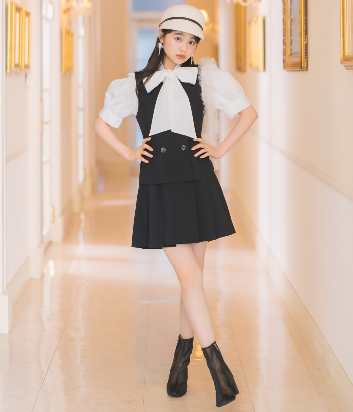 ハイウエストプリーツミニスカート