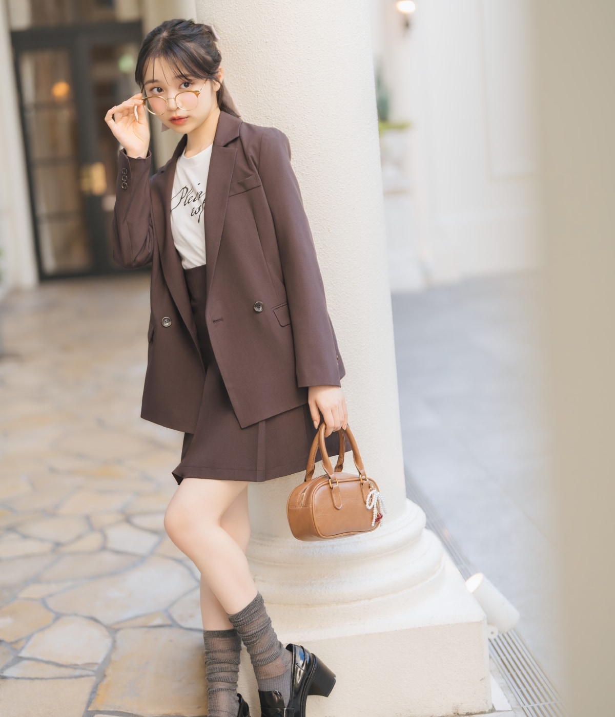 ハイウエストプリーツミニスカート