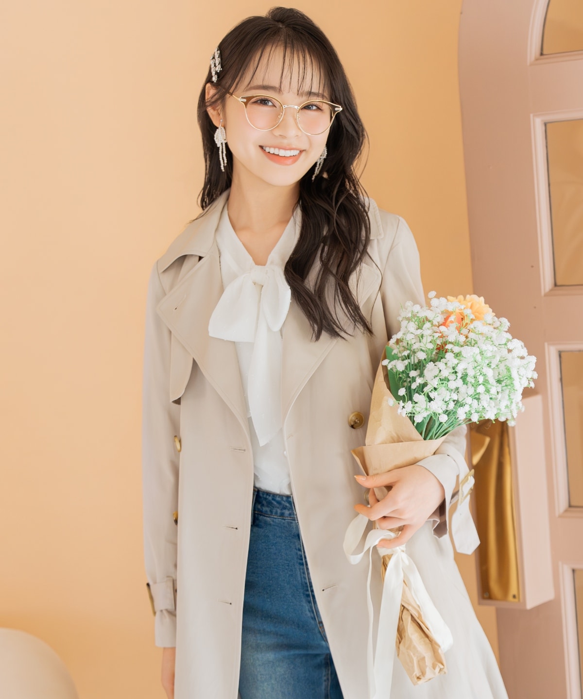 ドビードットフリルブラウス