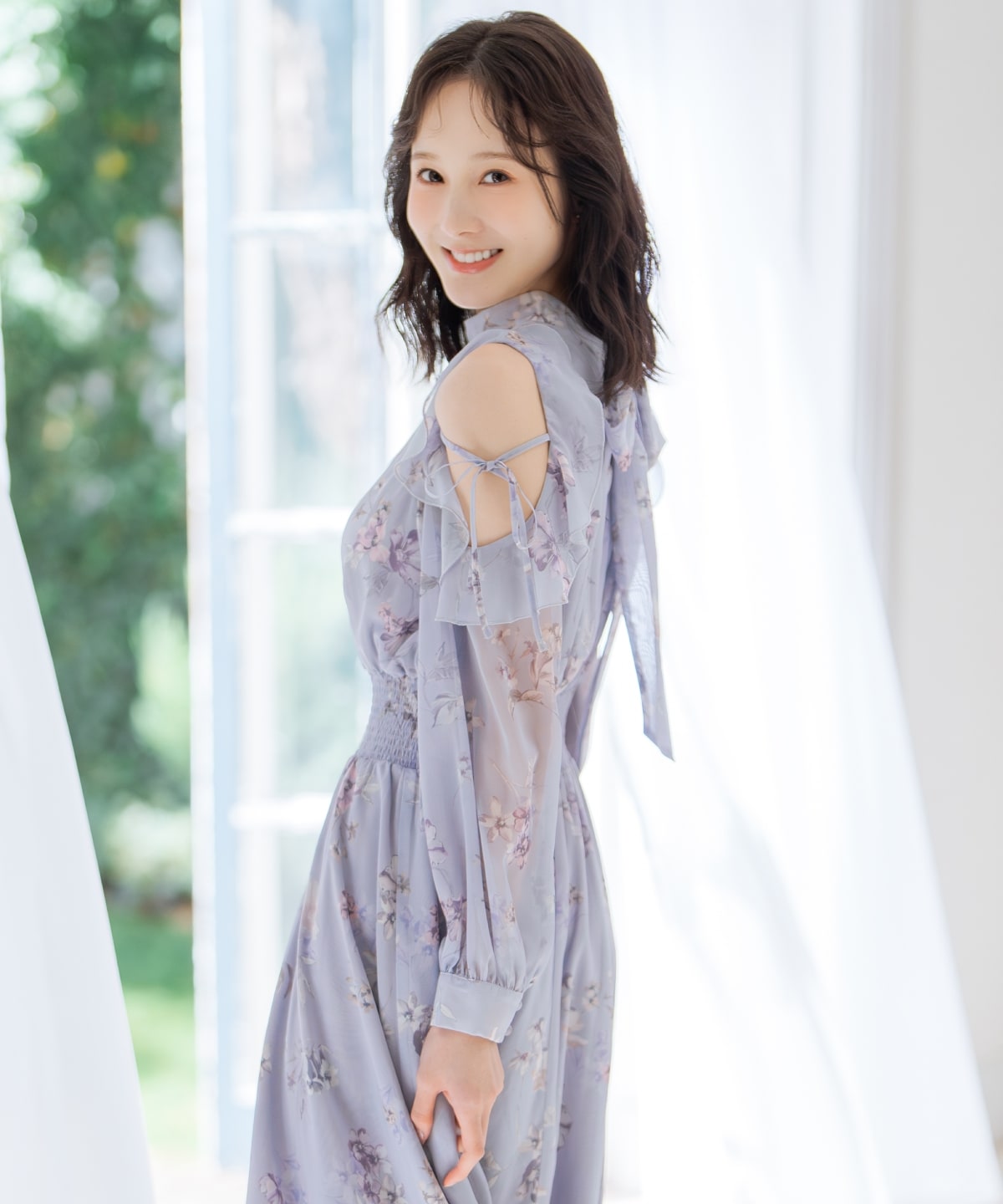 【2/27(fri)発売】フラワープリントフリルスリーブワンピース