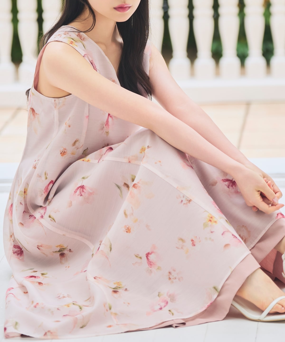 【6/11(thu)10時発売】ウォーターフラワープリントリバーシブルワンピース