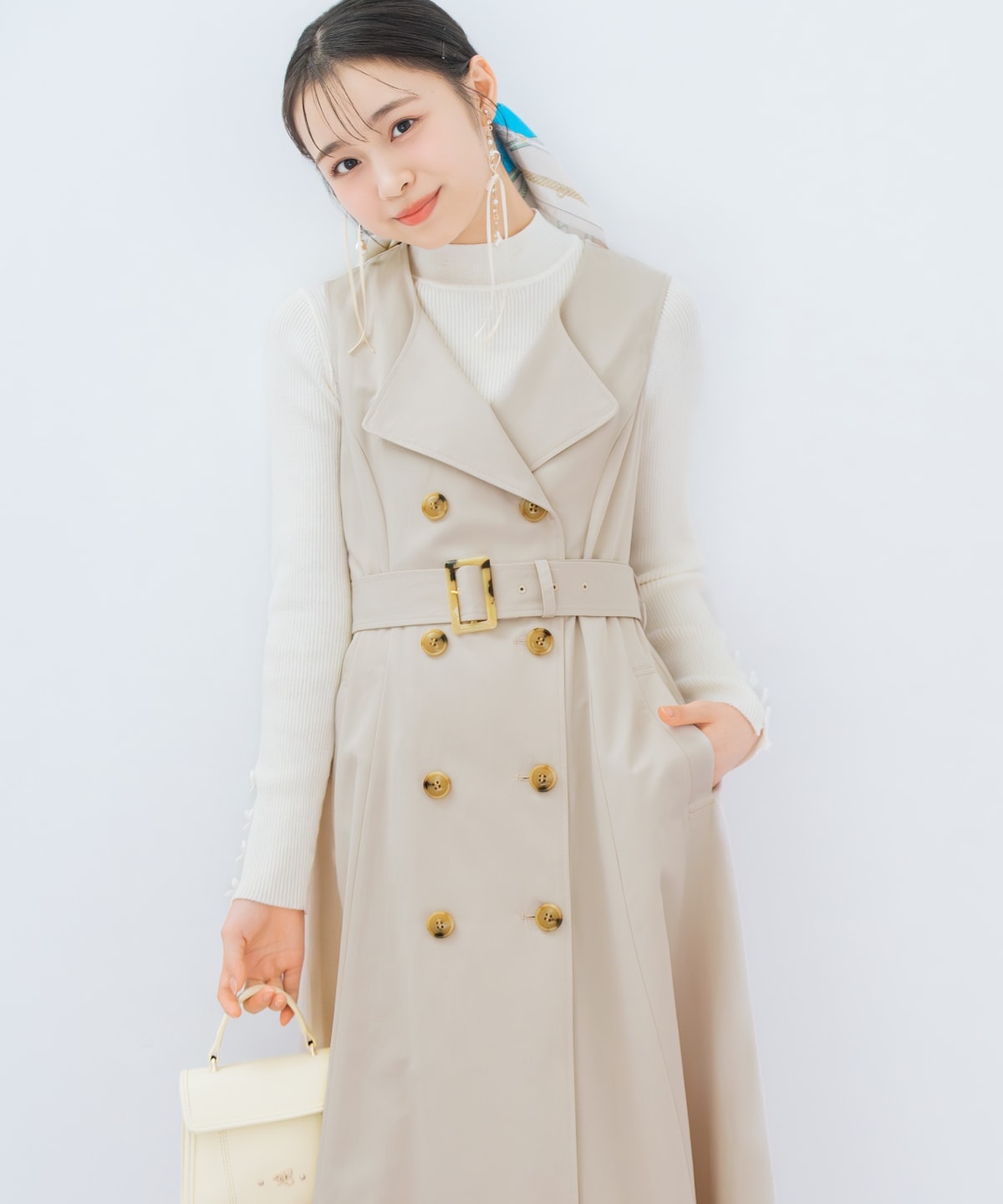 リボンスリーブ3WAYトレンチコート