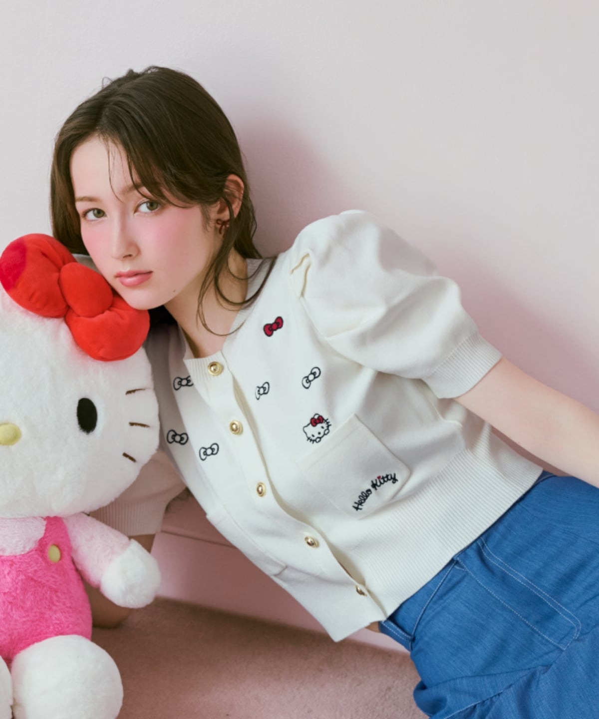 【7/16(thu)10時予約開始】WILLSELECTION×HELLO KITTY 刺繍ニットカーディガン