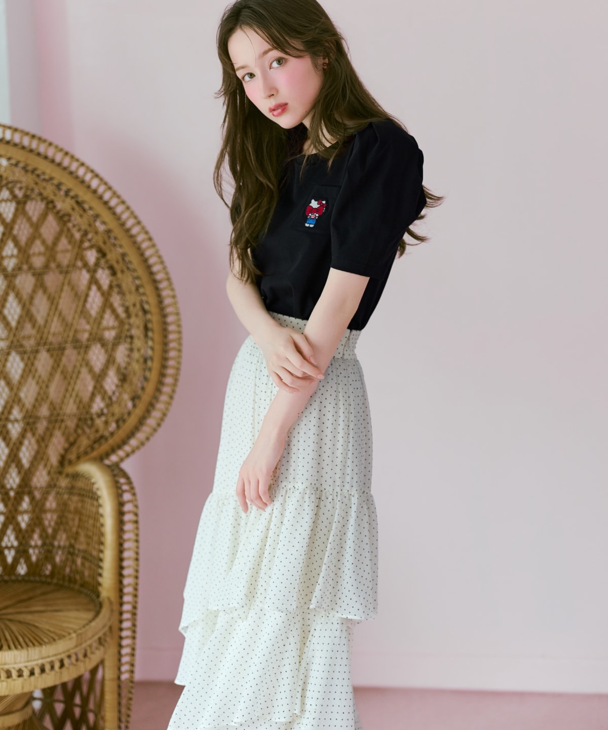 【7/16(thu)10時発売】WILLSELECTION×HELLO KITTY 刺繍カットトップス