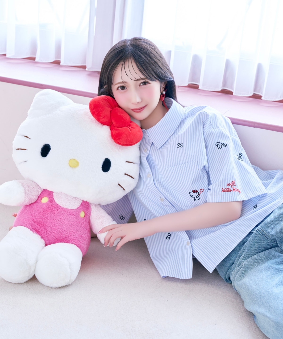 WILLSELECTION×HELLO KITTY 刺繍クロップドシャツ