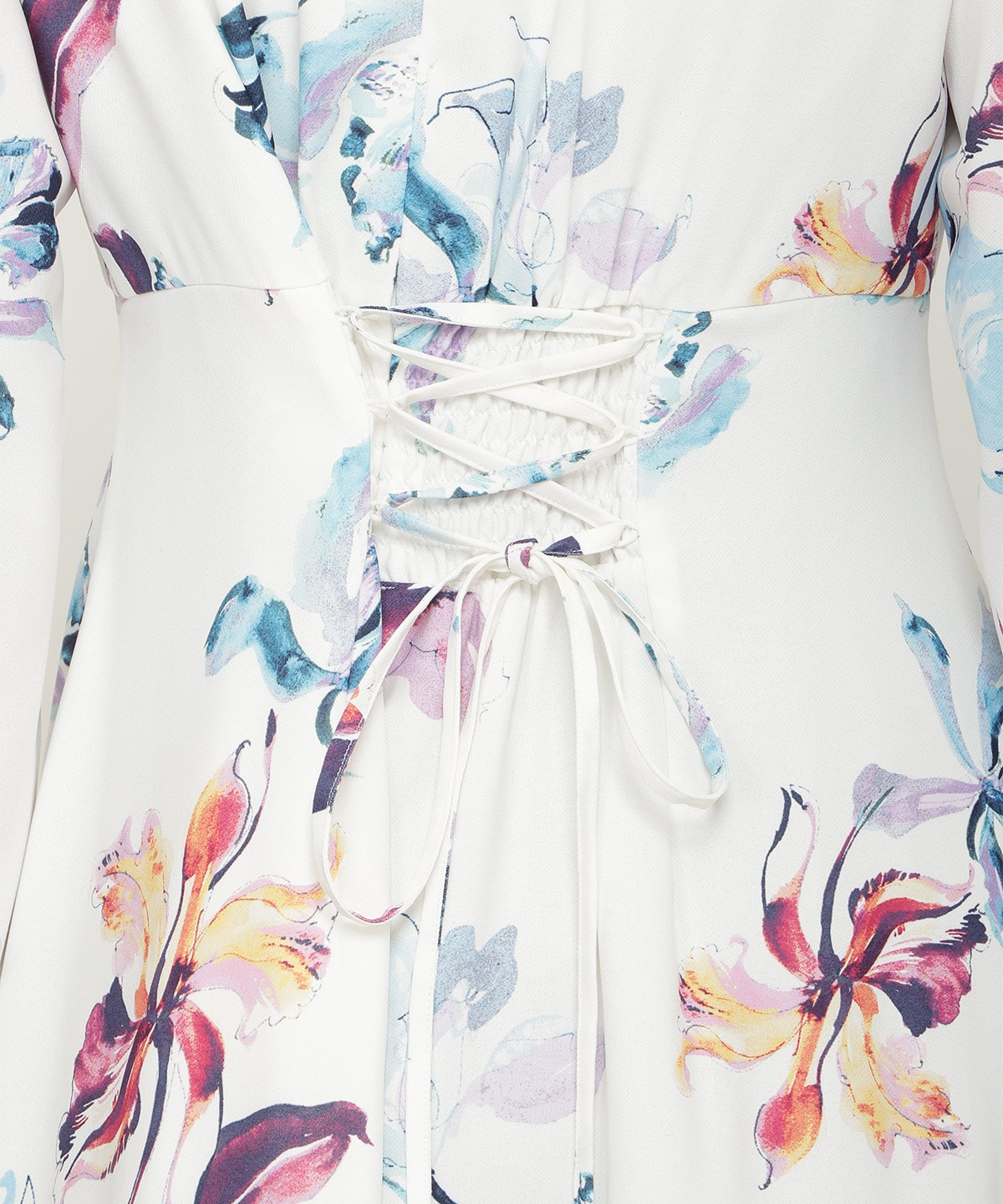 ウォーターフラワープリントワンピース