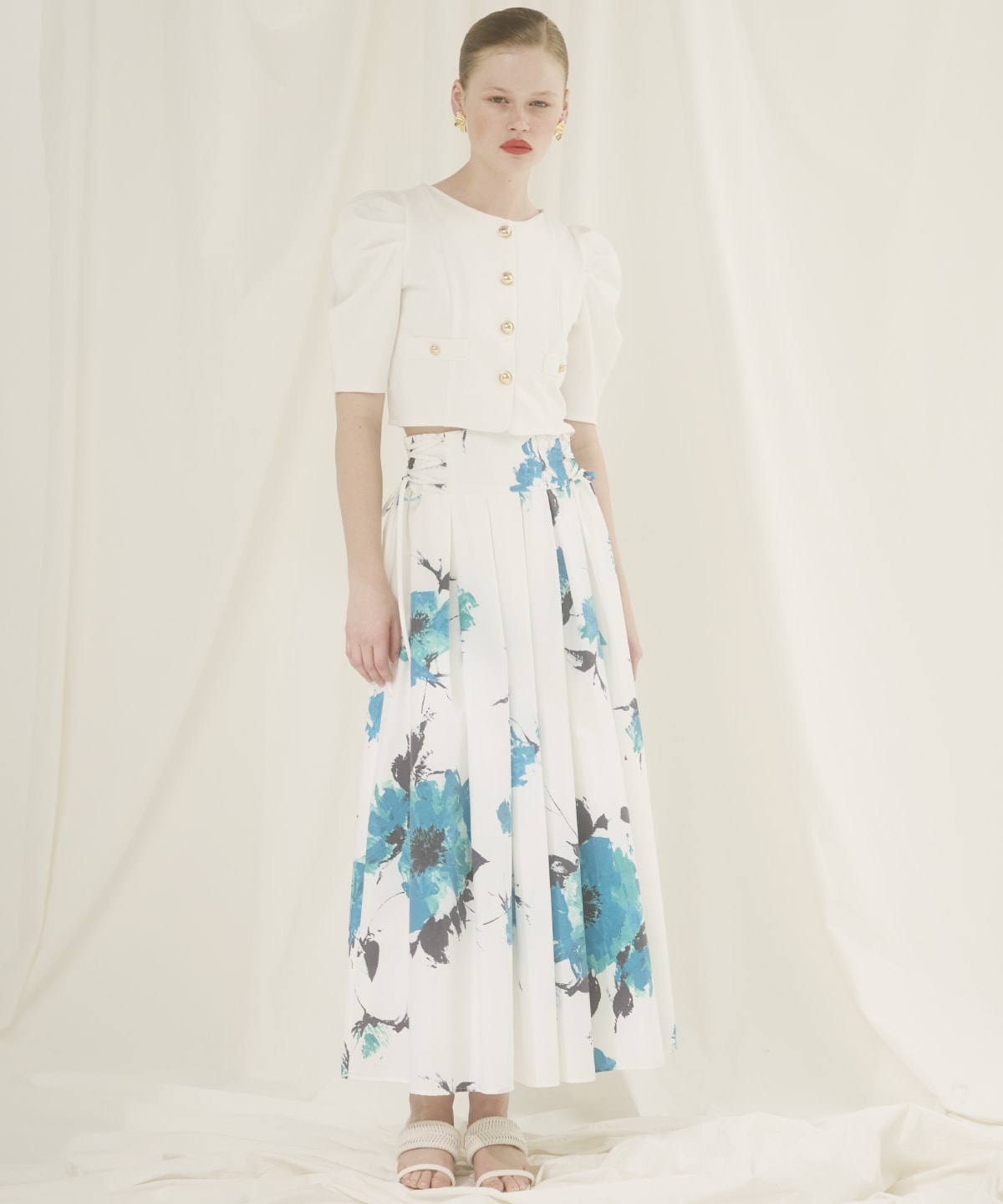 アートフラワーフレアスカート