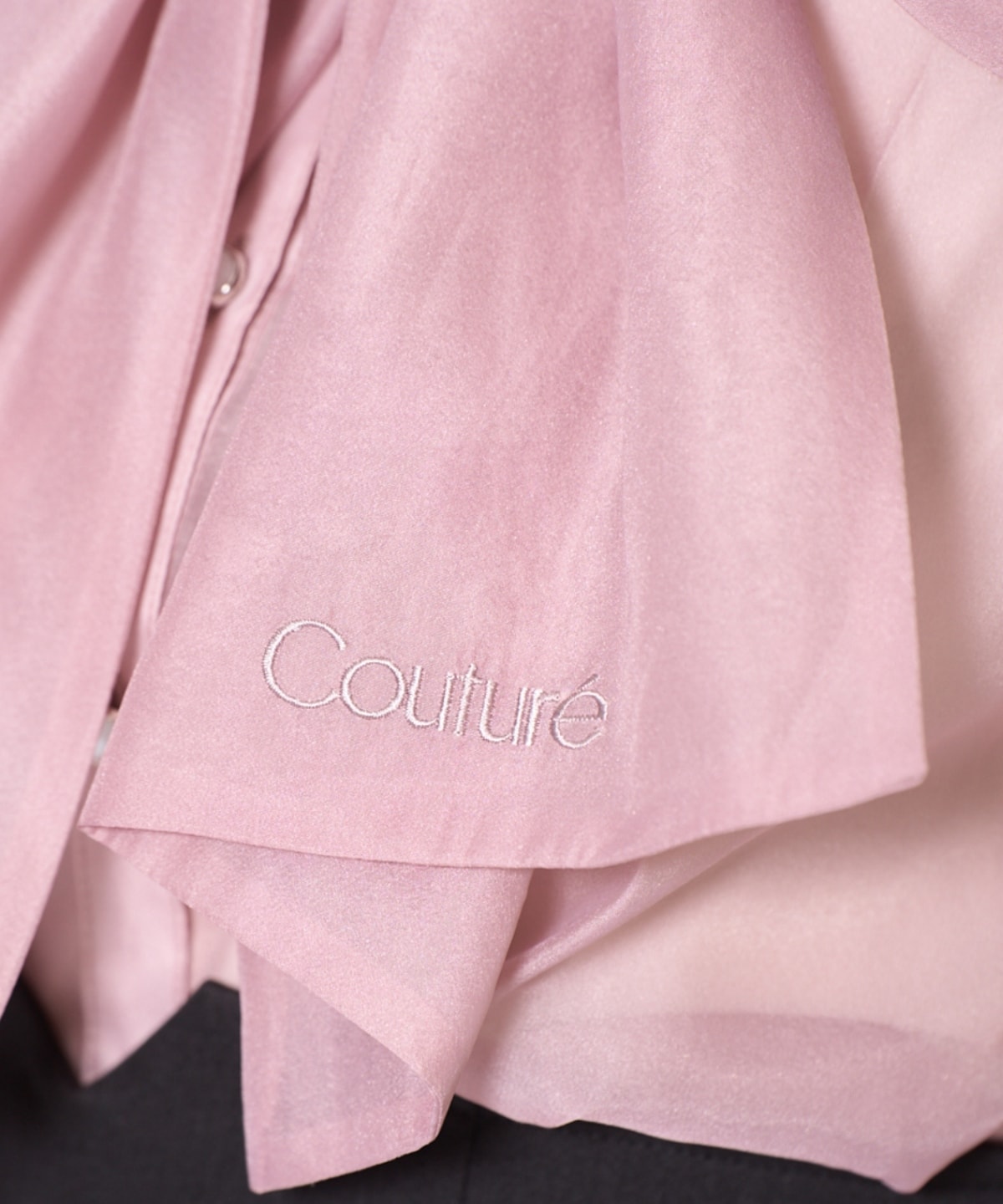 バタフライリボンシアー長袖ブラウス