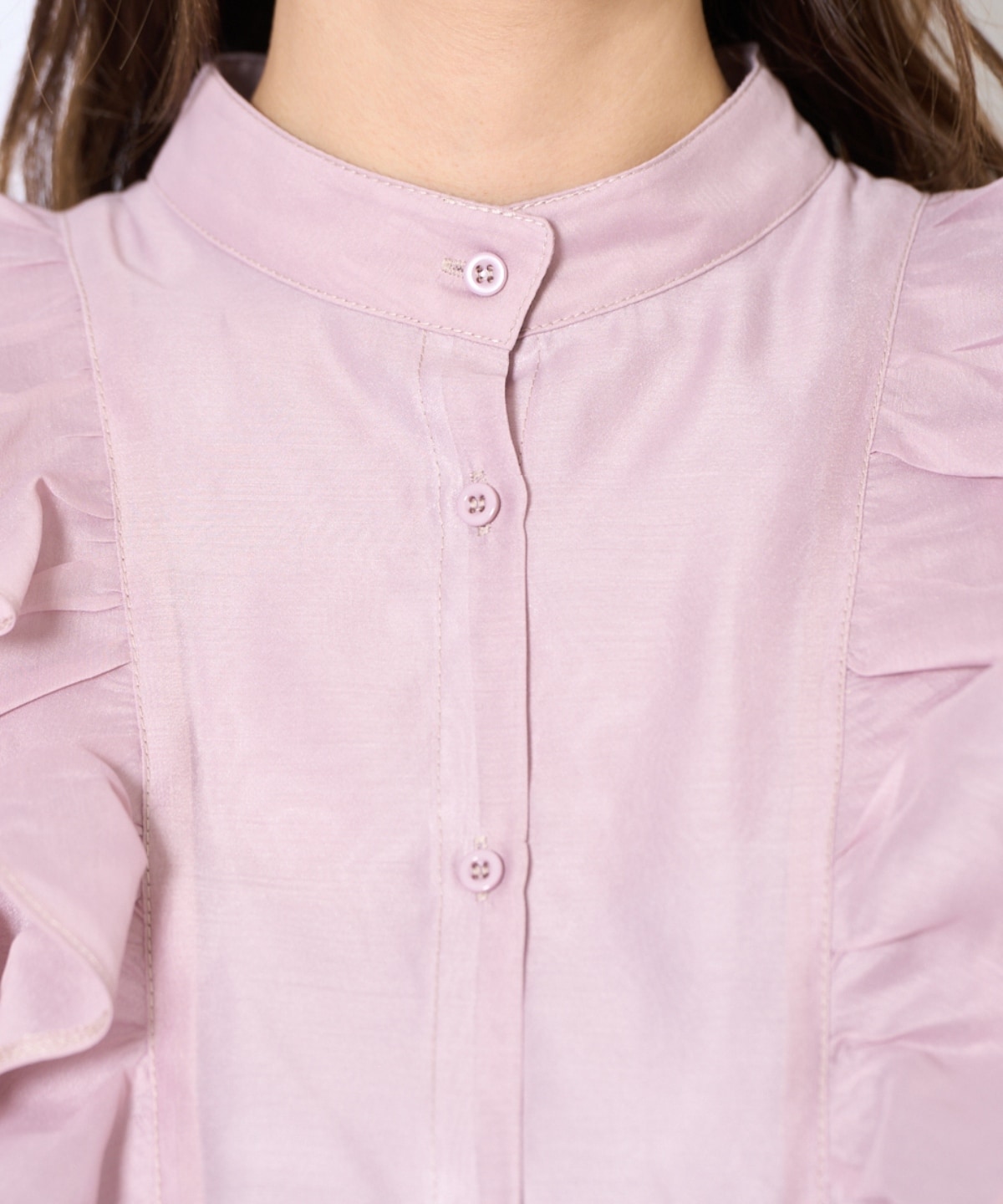 ボウタイフリルシアーブラウス