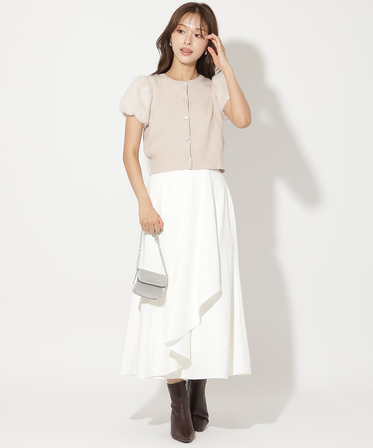 サイドリブラッフルマーメイドスカート