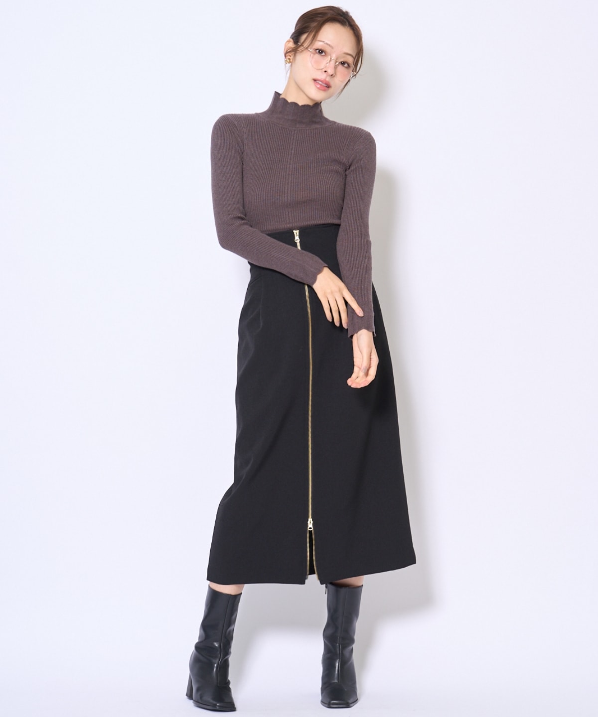 センターZIPスカート