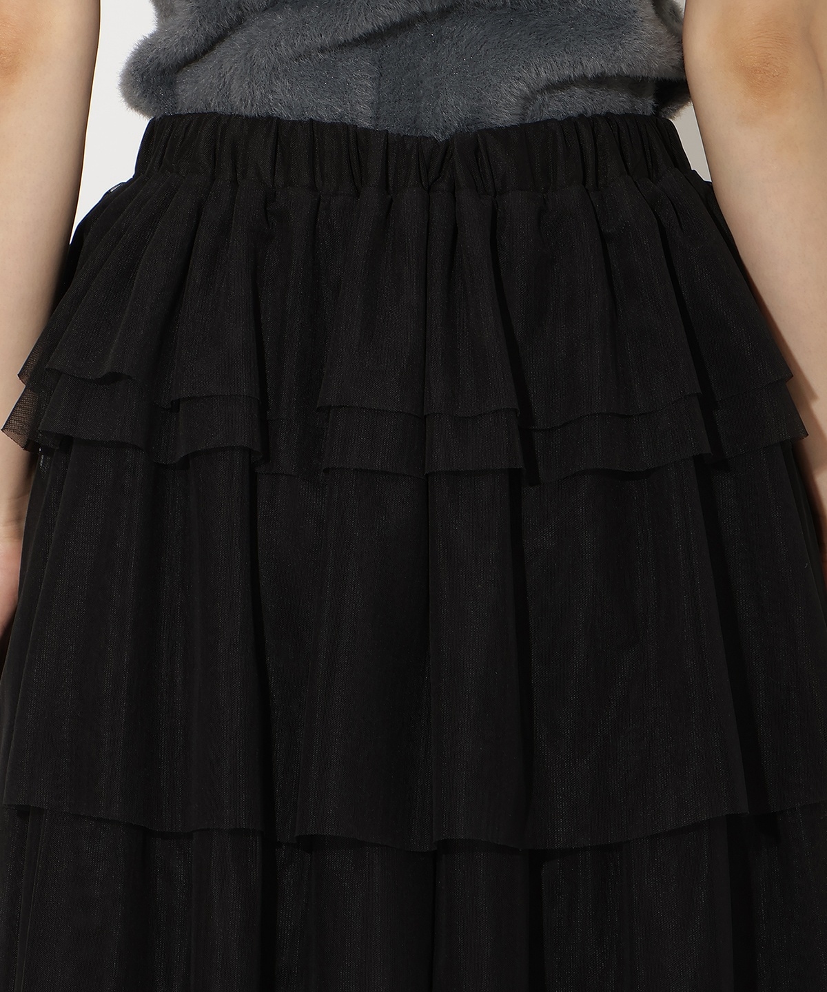 チュールティアードスカート