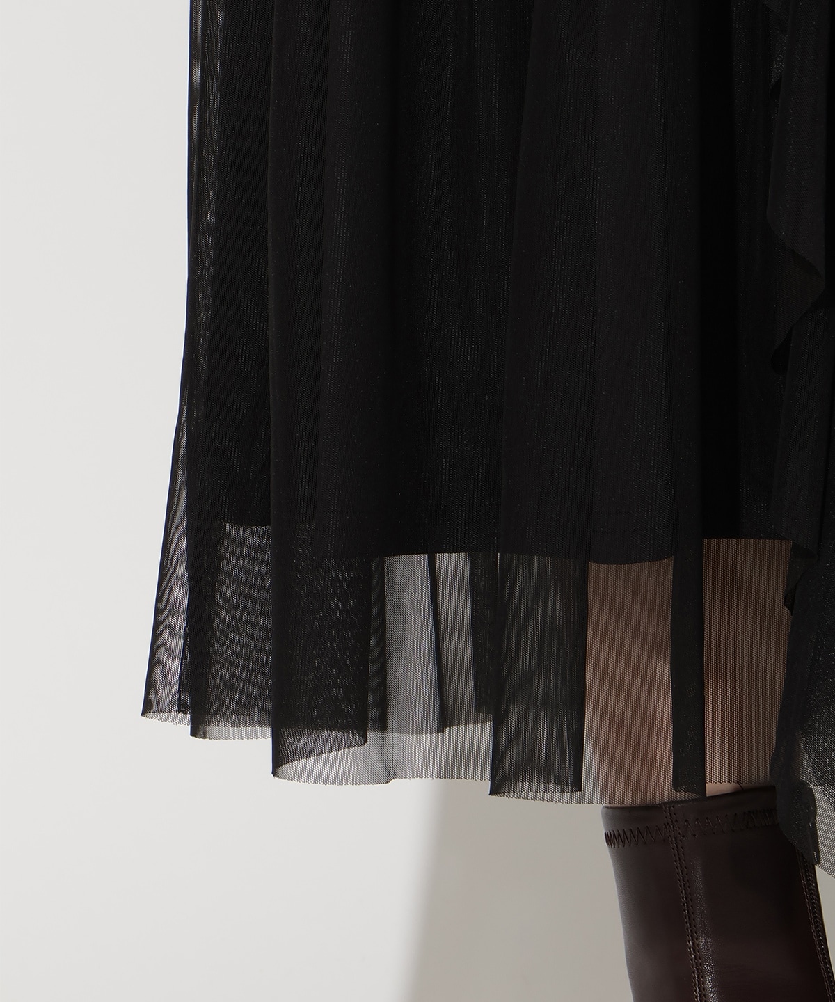 チュールティアードスカート