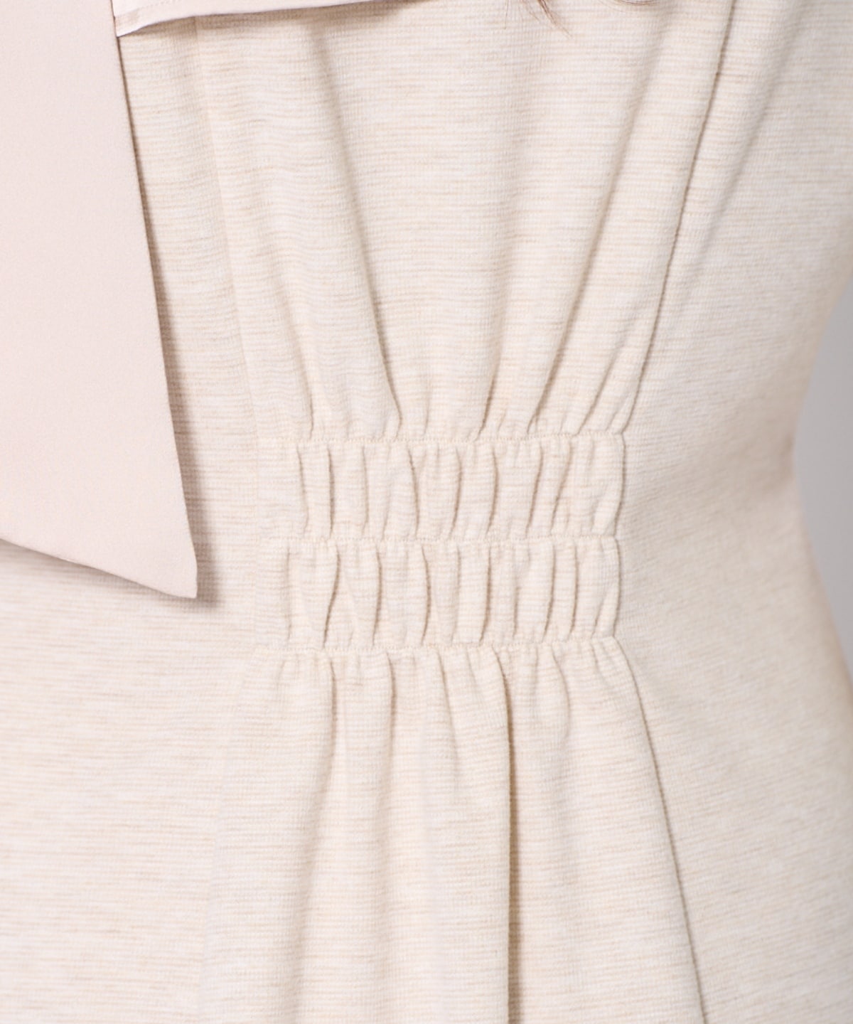 ショルダーリボンカットソーワンピース