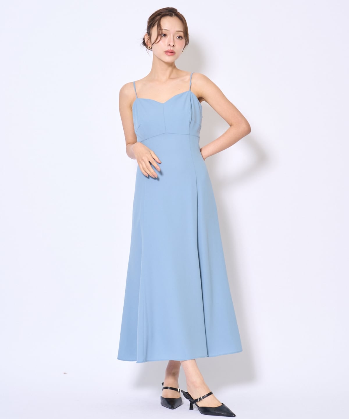 ベロアトリミングブラウス×ドレス