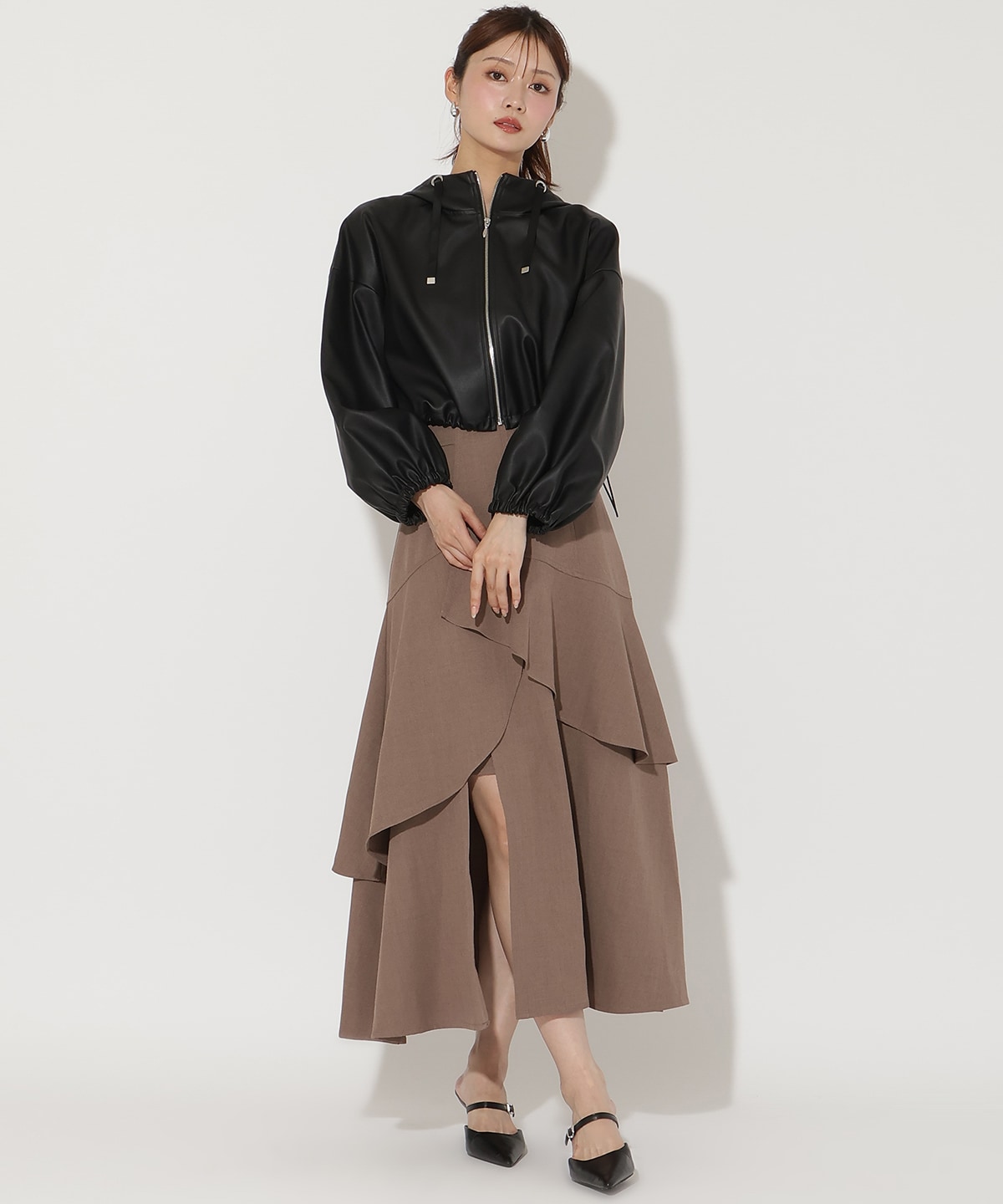 フェイクレザーブルゾン