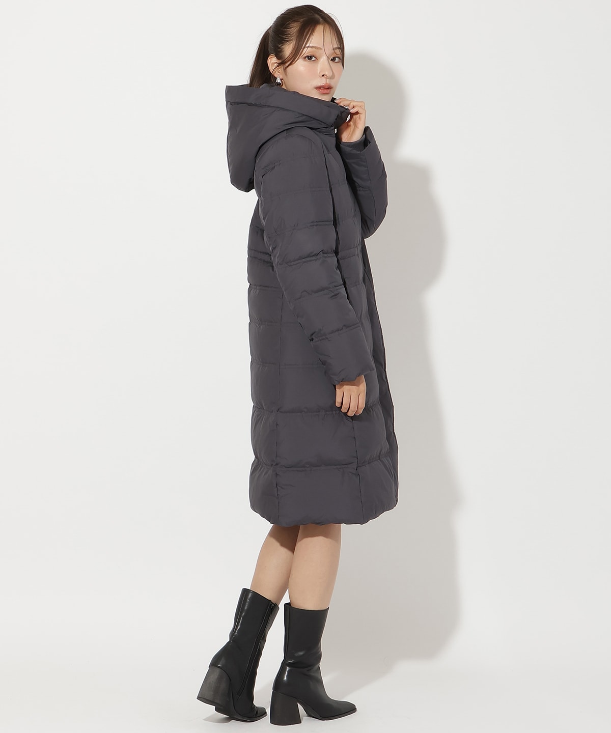 FOXファー付きプレミアムミドルロングダウン