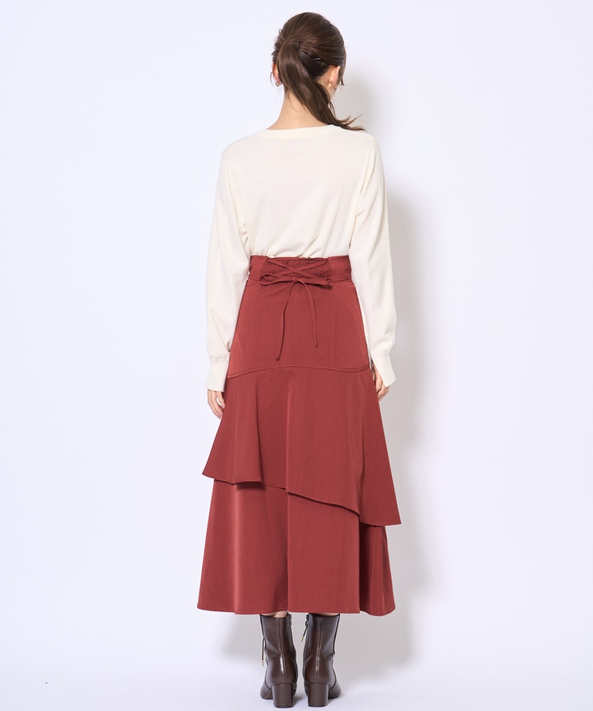 刺繍クルーネック長袖カーディガン