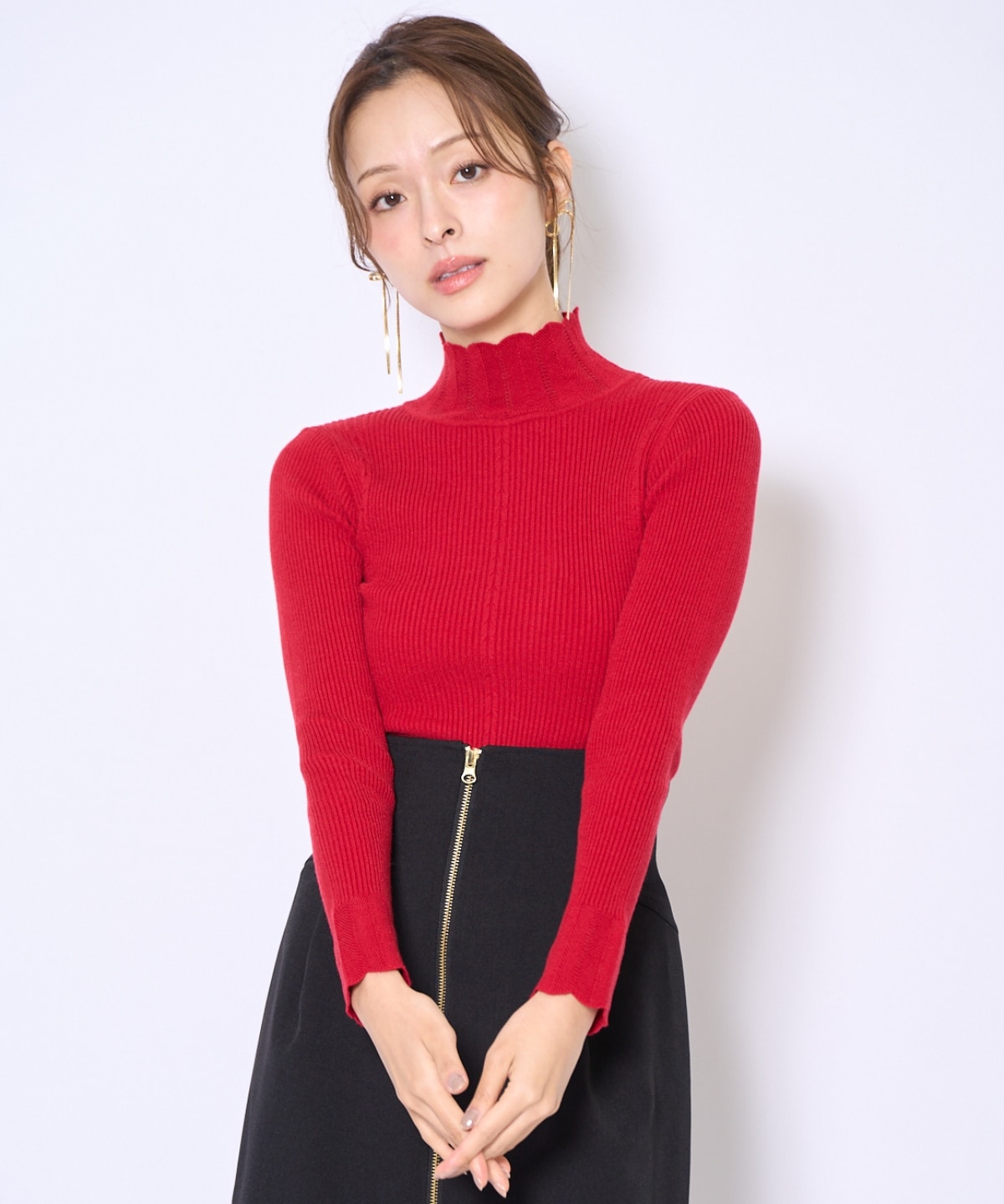 スカラハイネックニットプルオーバー