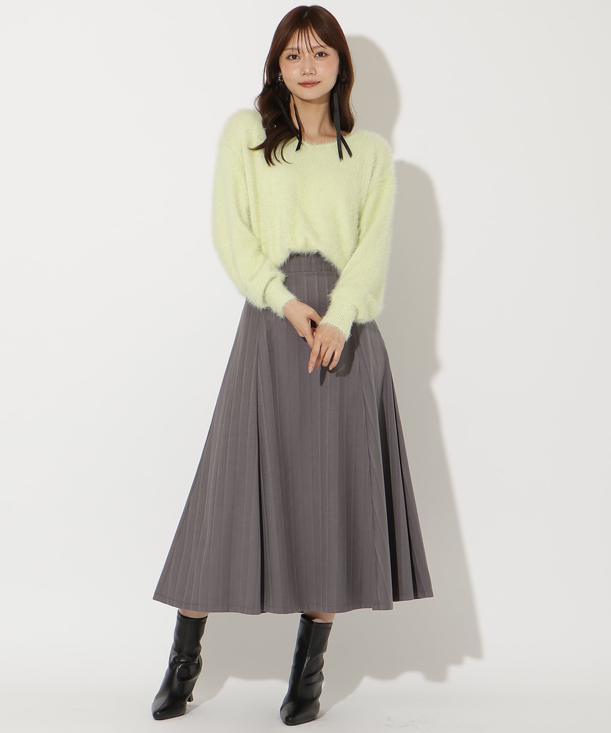 前後２WAYシャギーニットプルオーバー