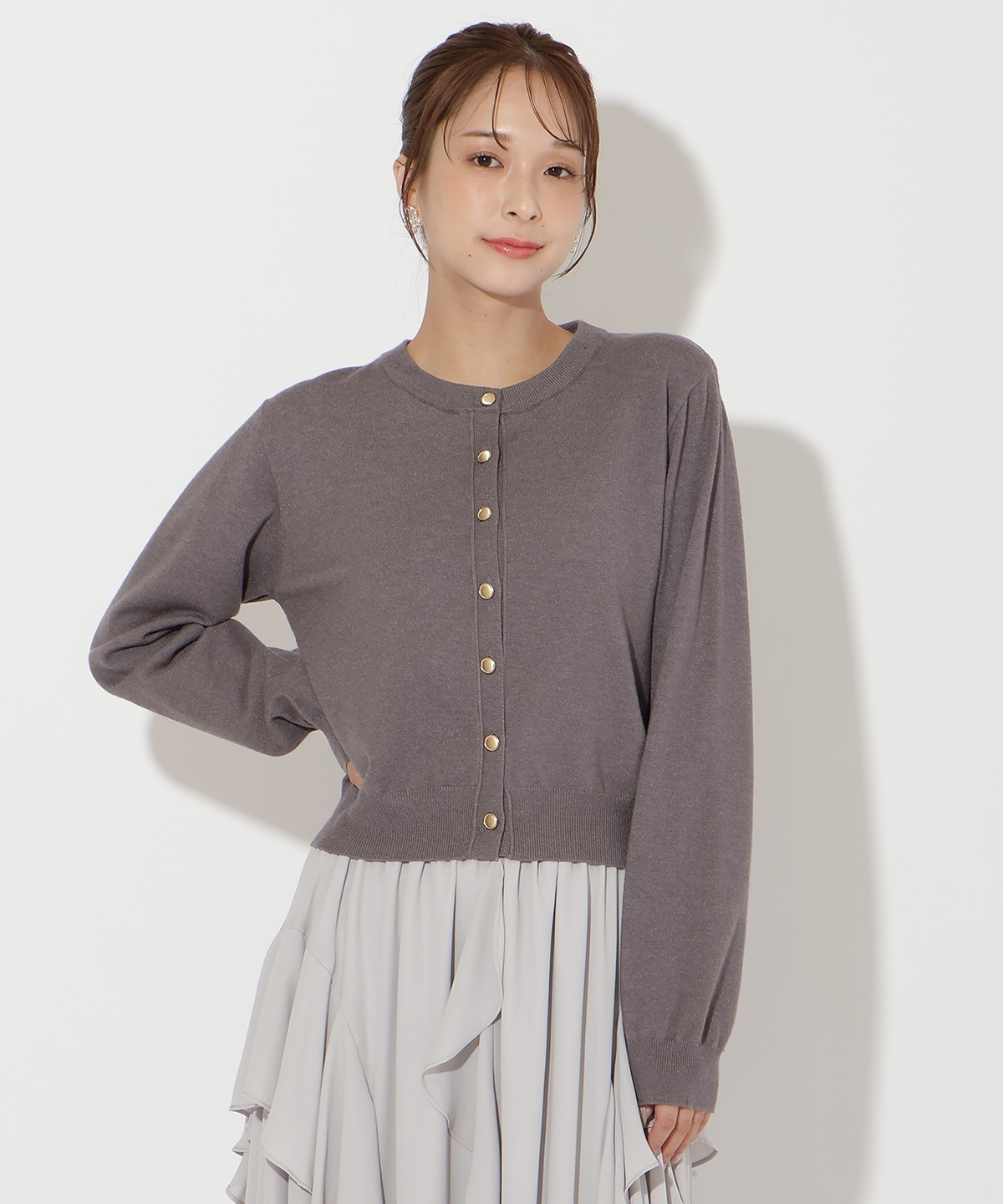 【先行予約受付中】異素材リボンニットカーディガン