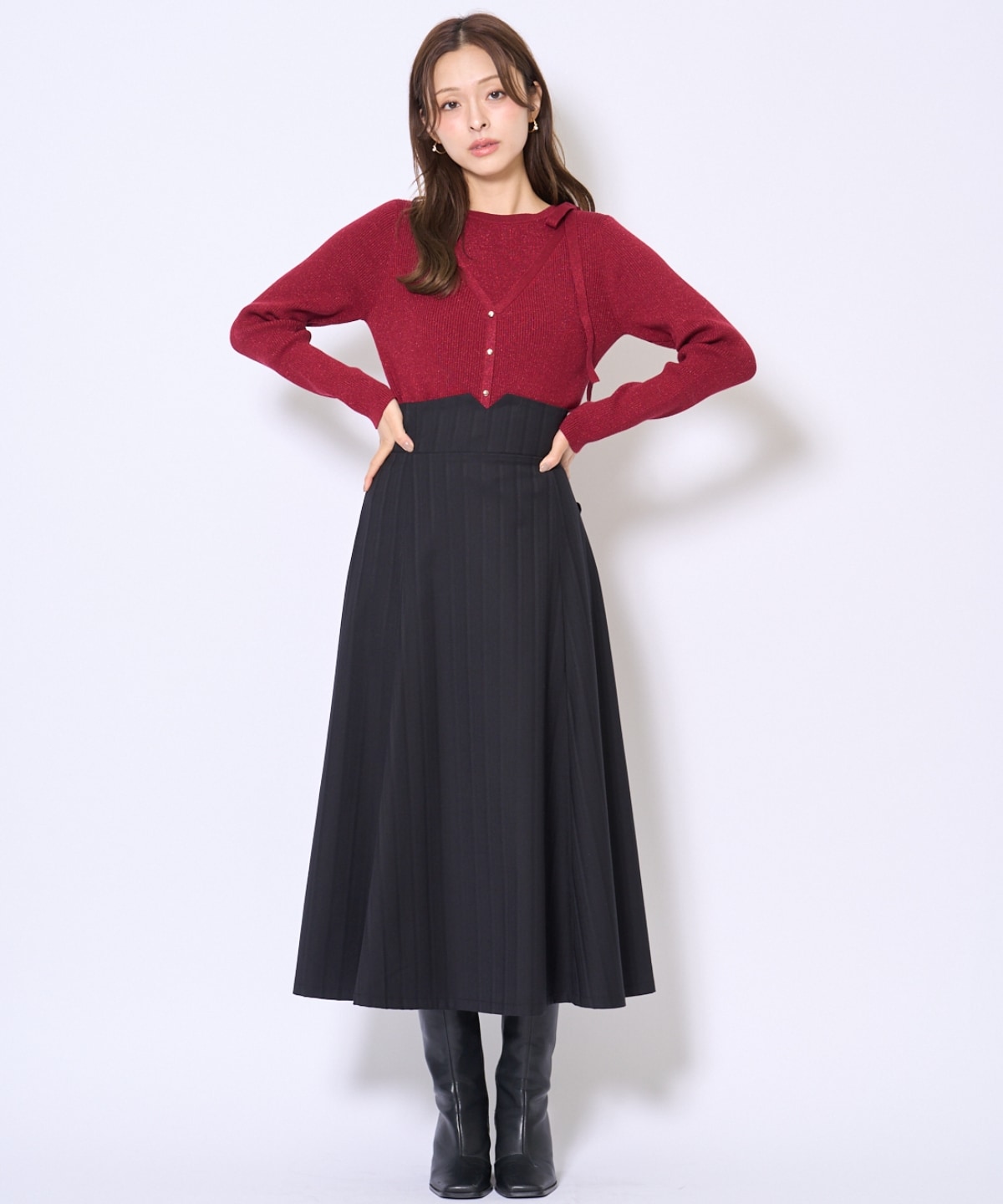 ホルタードッキングカーディガン風プルオーバー