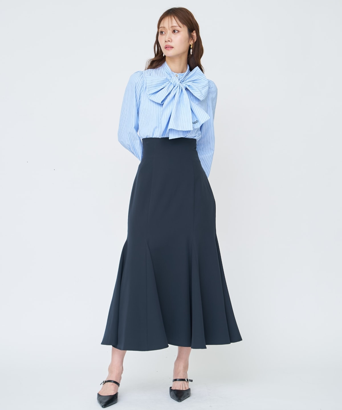 【先行予約受付中】バタフライリボンストライプブラウス