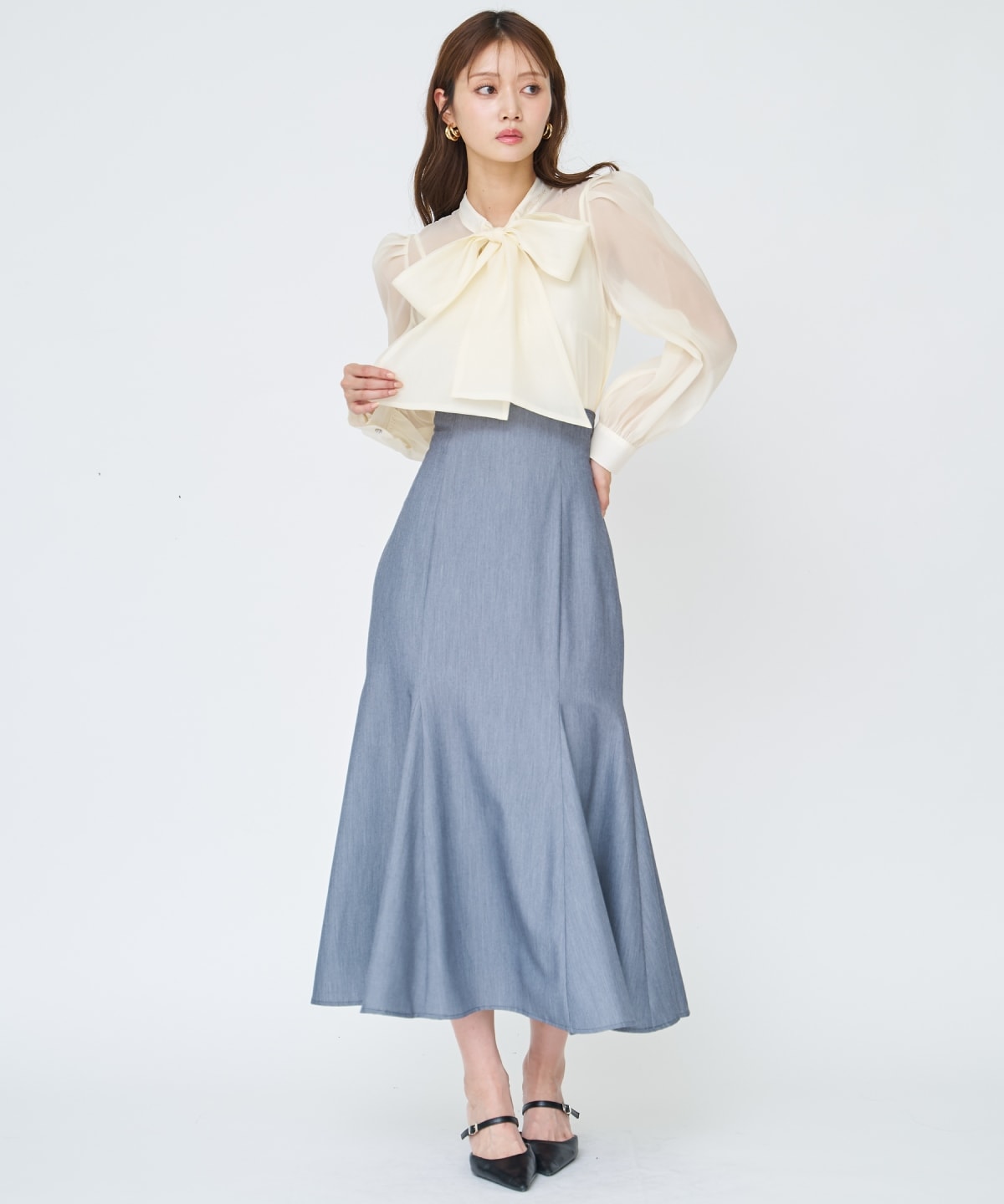 【先行予約受付中】シアーボウタイブラウス