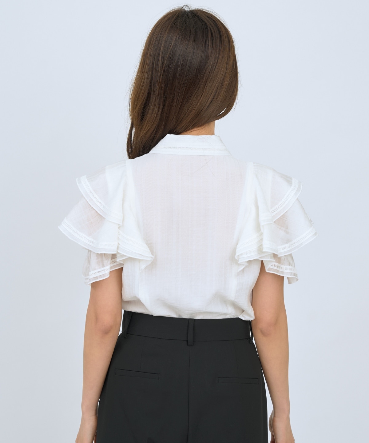 【先行予約受付中】ラッフルスリーブシャツブラウス
