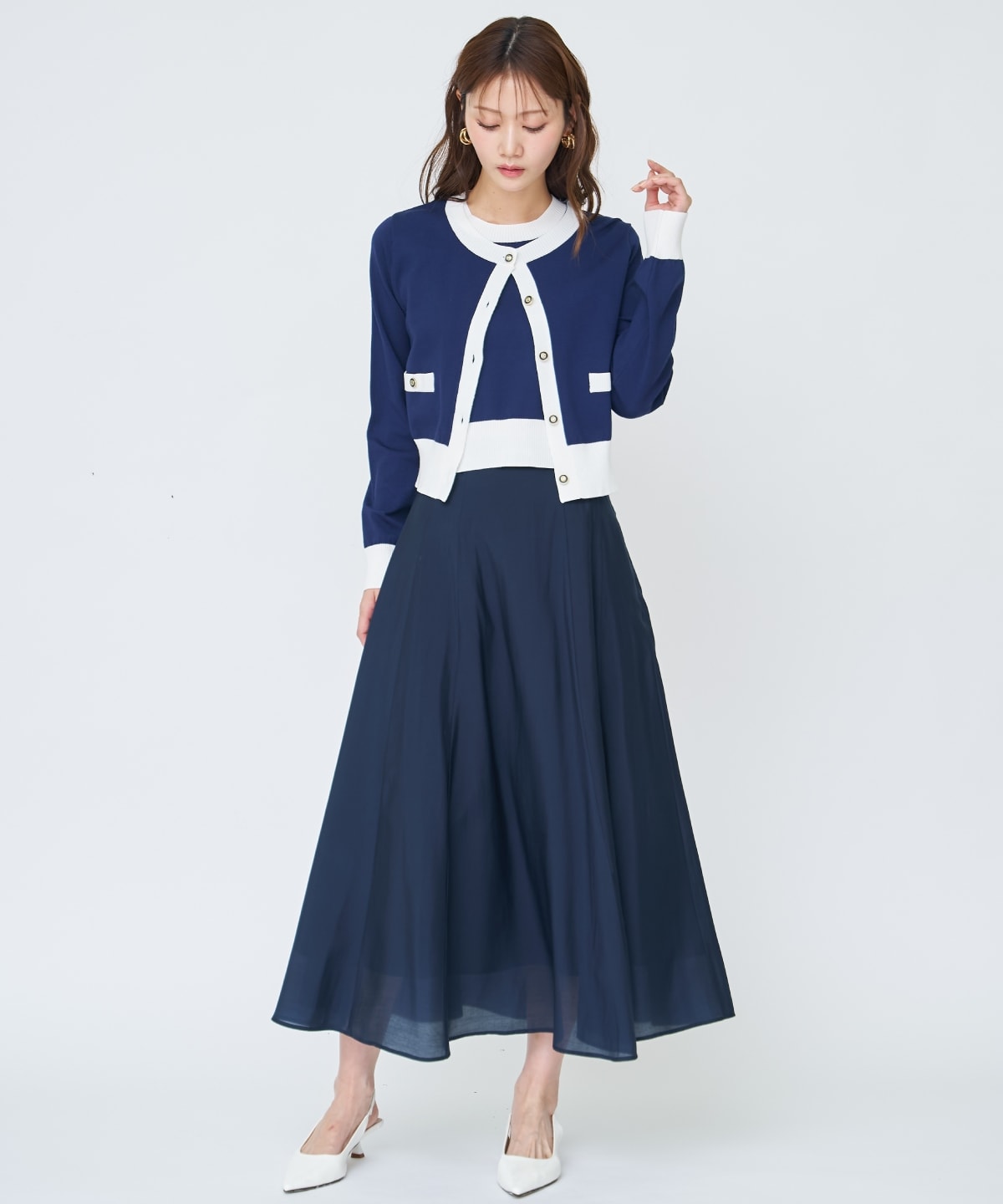 【先行予約受付中】ベルト付きシアーフレアスカート