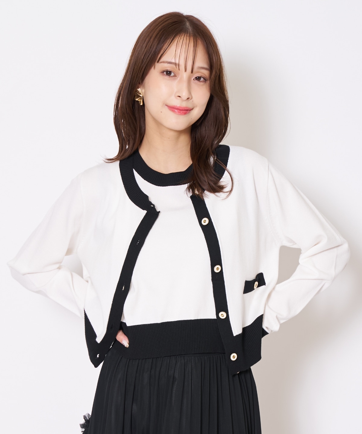 【先行予約受付中】バイカラーニットアンサンブル