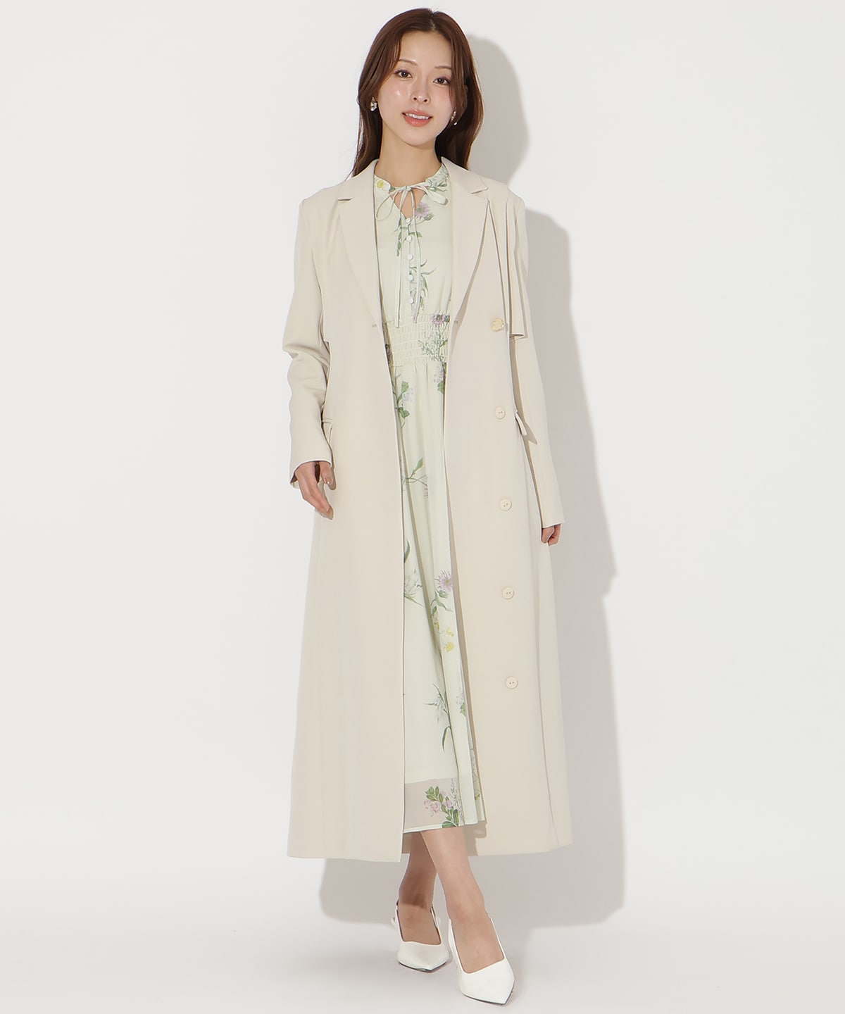 トレンチ風ワンピース