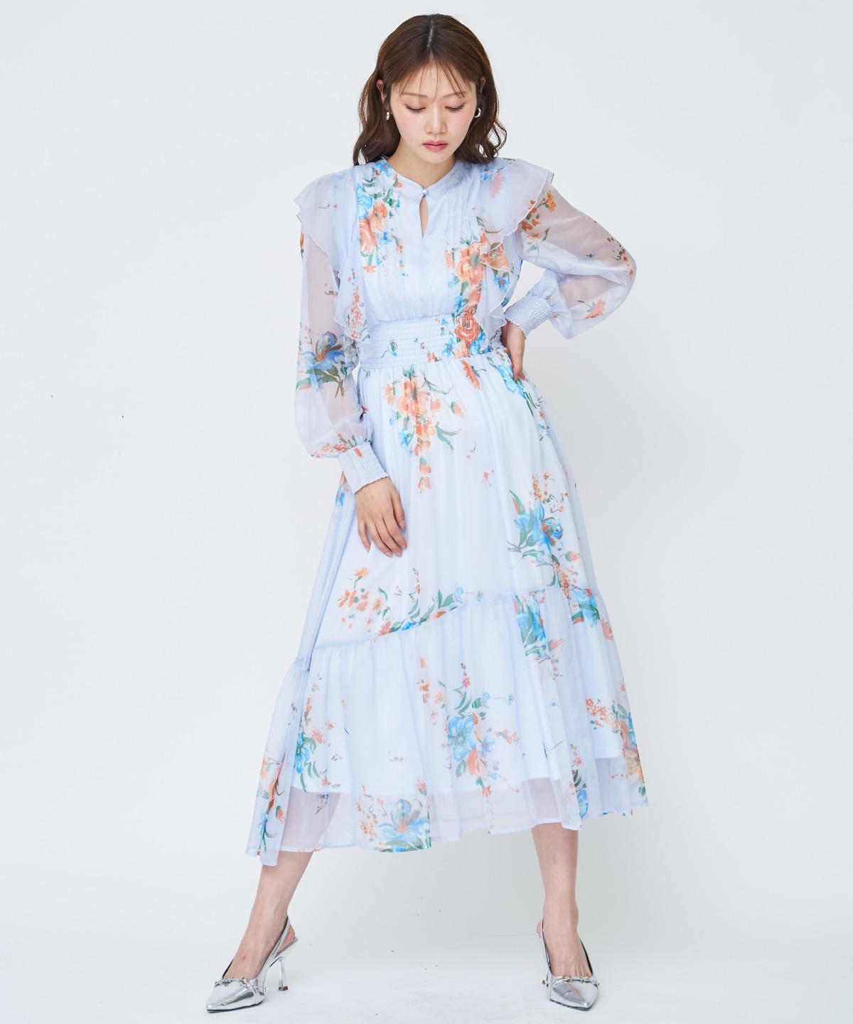 【先行予約受付中】フラワープリントタックワンピース