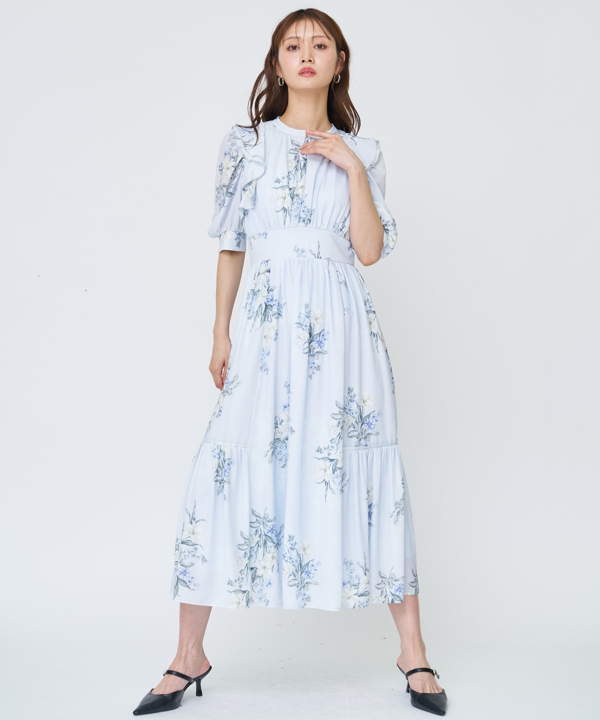 【先行予約受付中】シャドーフラワーブーケワンピース