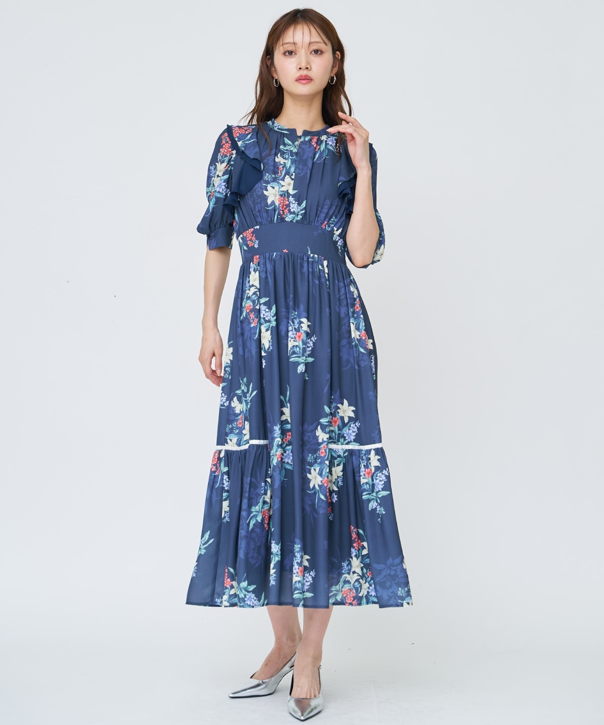 【先行予約受付中】シャドーフラワーブーケワンピース