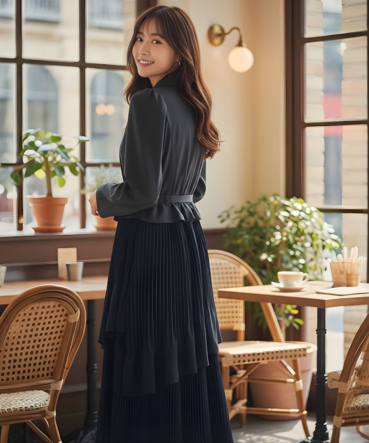 【先行予約受付中】ジャケットレイヤードプリーツワンピース