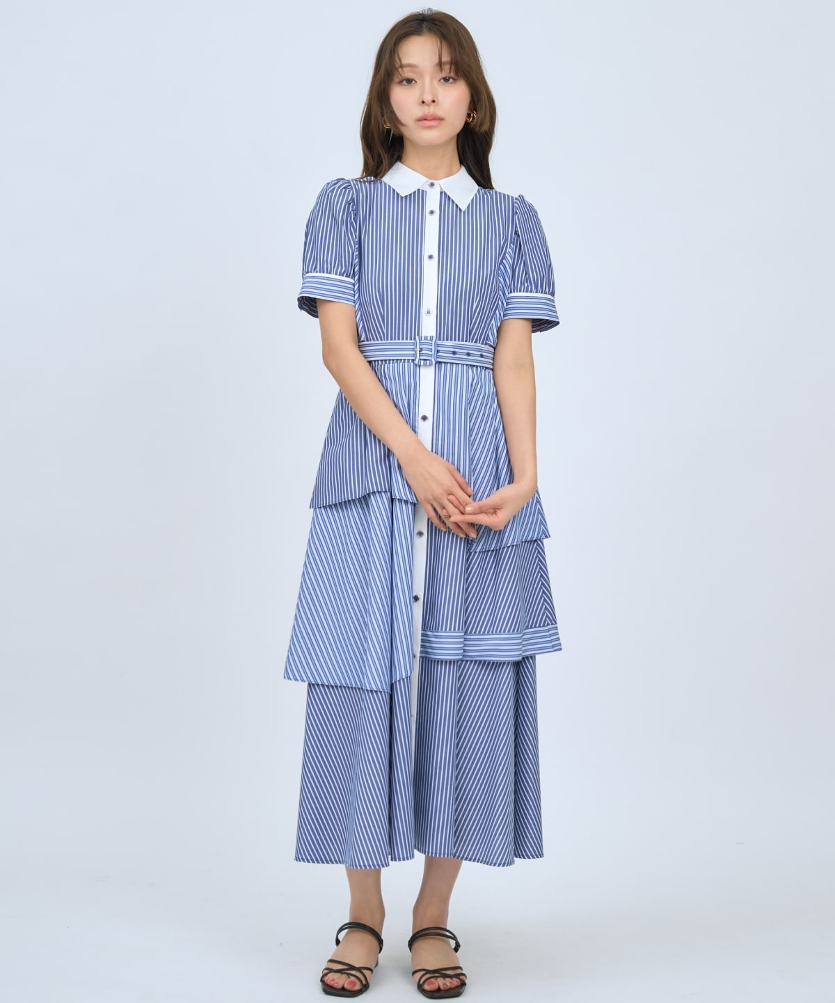 【先行予約受付中】マルチストライプシャツワンピース